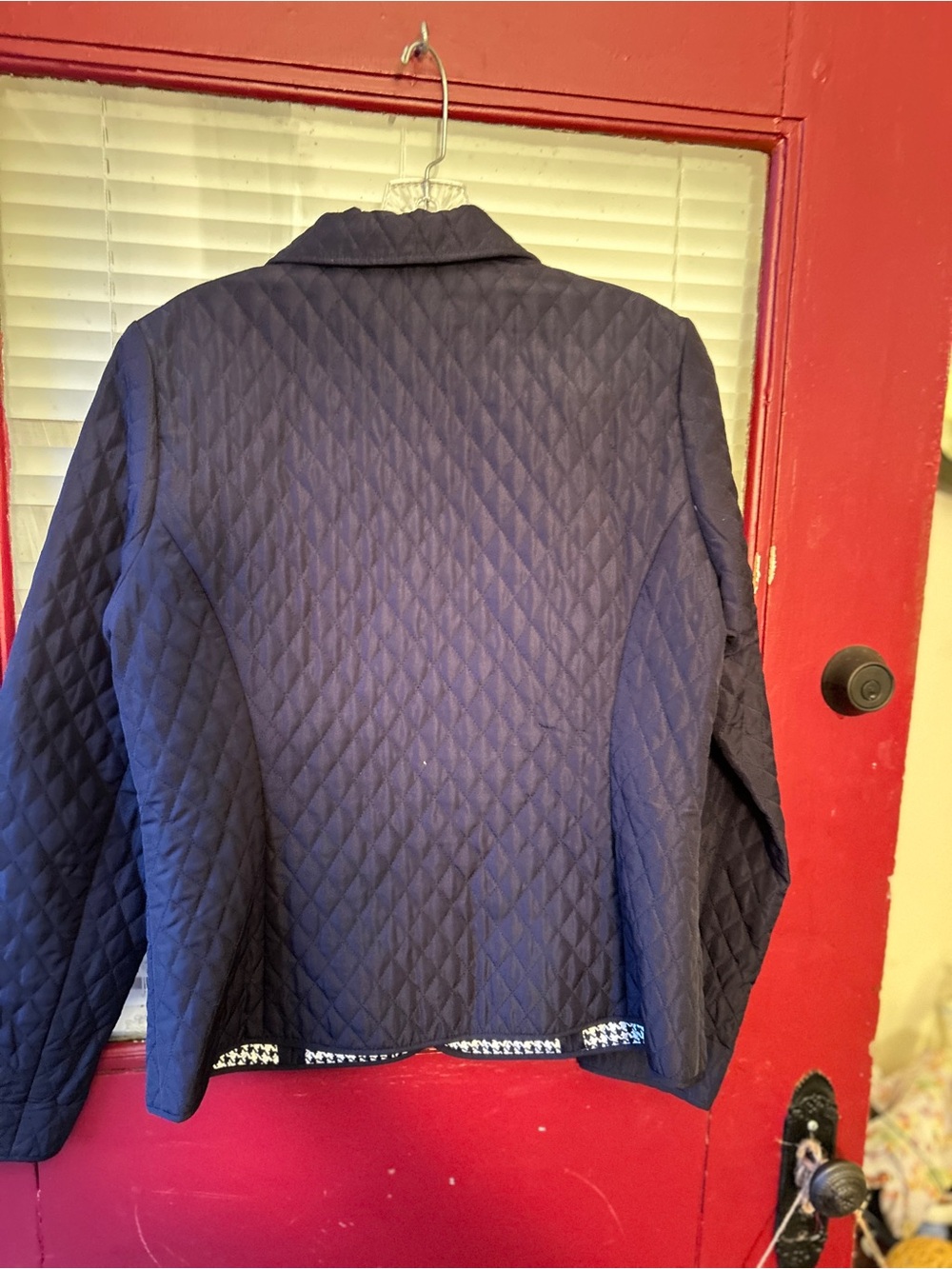 quilted navy jacket - Picture 3 of 4